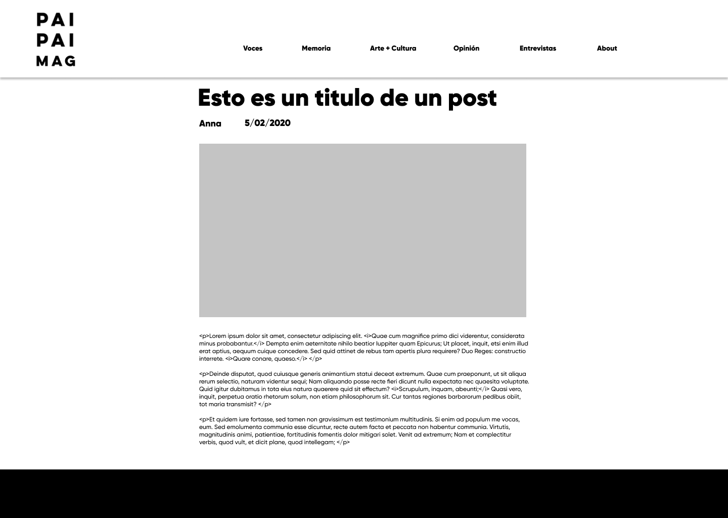 diseño de pagina de post